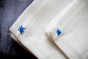 inspiration embroidered blue star napkins